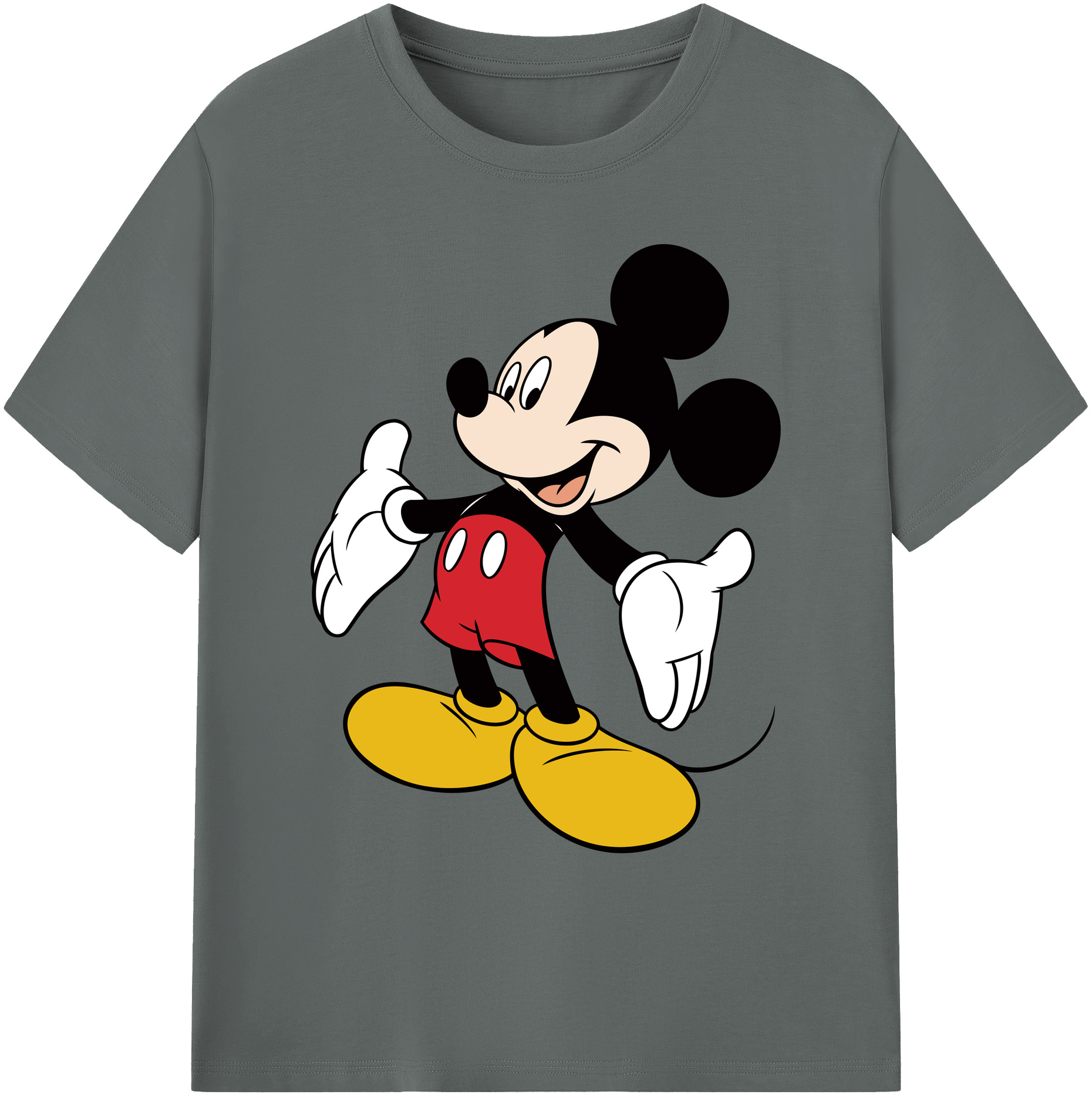 ミッキーマウス Mickey Mouse 綿100％ メンズ半袖Tシャツ｜肌触りやわらか＆通気性
